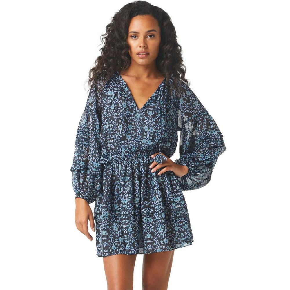 $410 Misa Los Angeles Karlina Mini Dress-Nightshade Flora XS